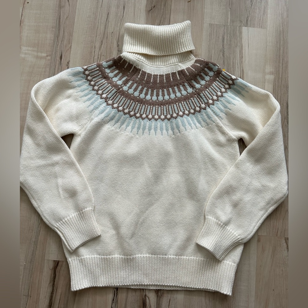 Burgess cotton and cashmere fair isle turtleneck sweater